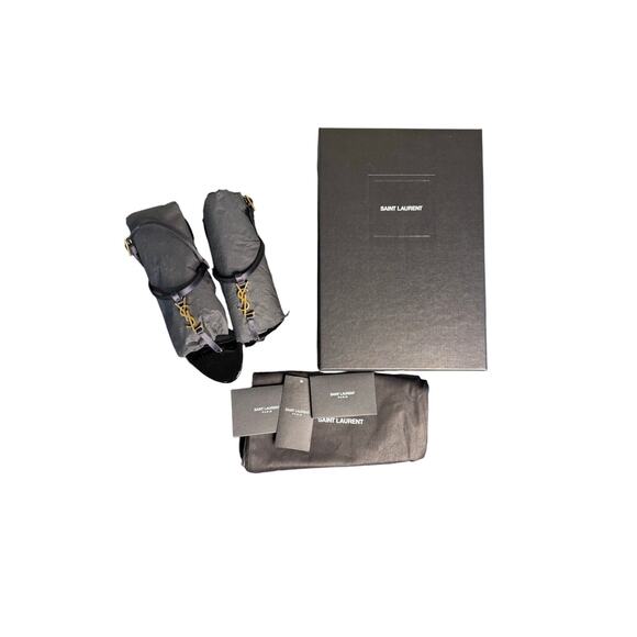 Saint Laurent NIB Cassandra Flat Sandals in Patriot Navy Size 39.5 - Picture 13 of 13